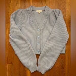 LoveShackFancy Light Blue Cardigan Sweater